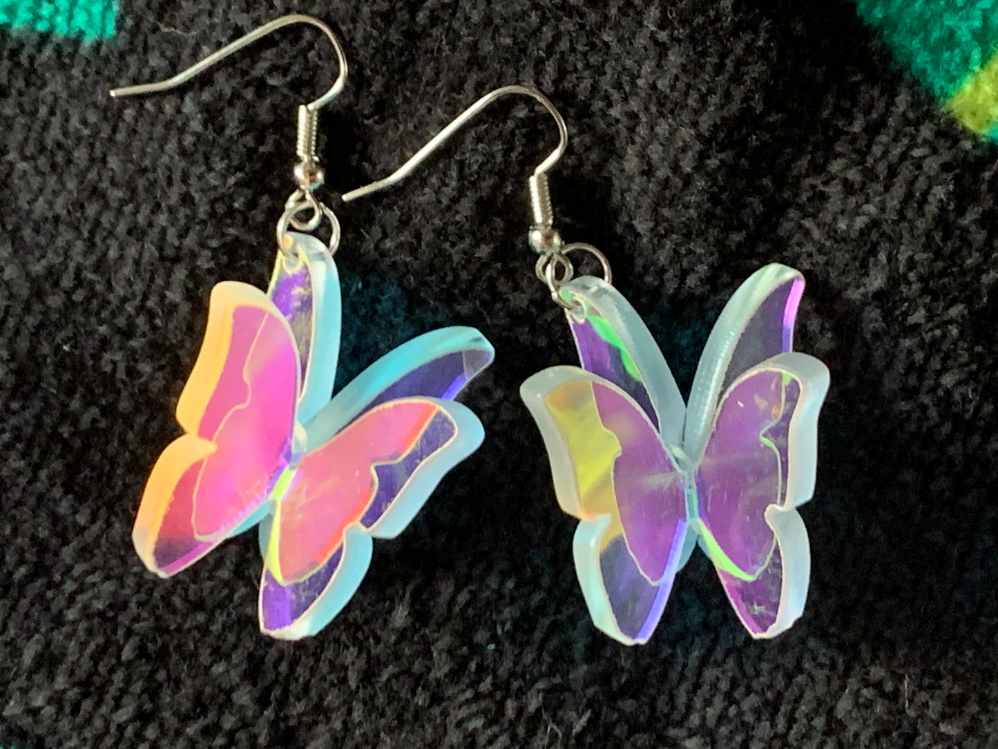 3D Iridescent Butterfly Earrings