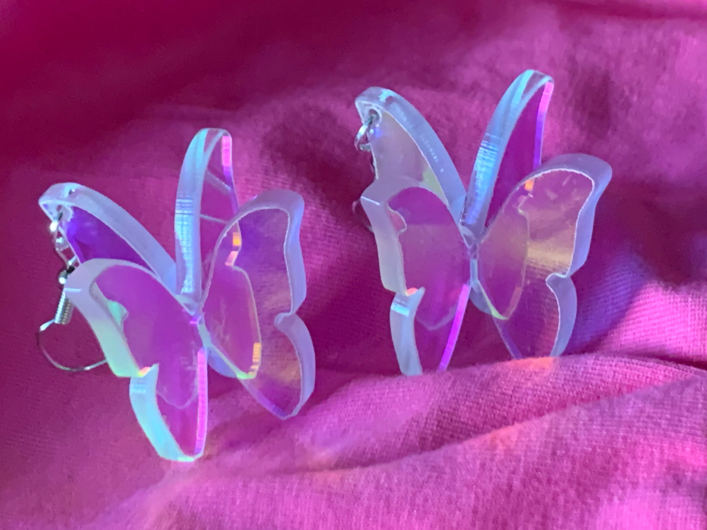 3D Iridescent Butterfly Earrings