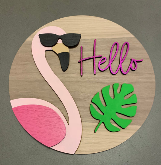 Flamingo Door Round