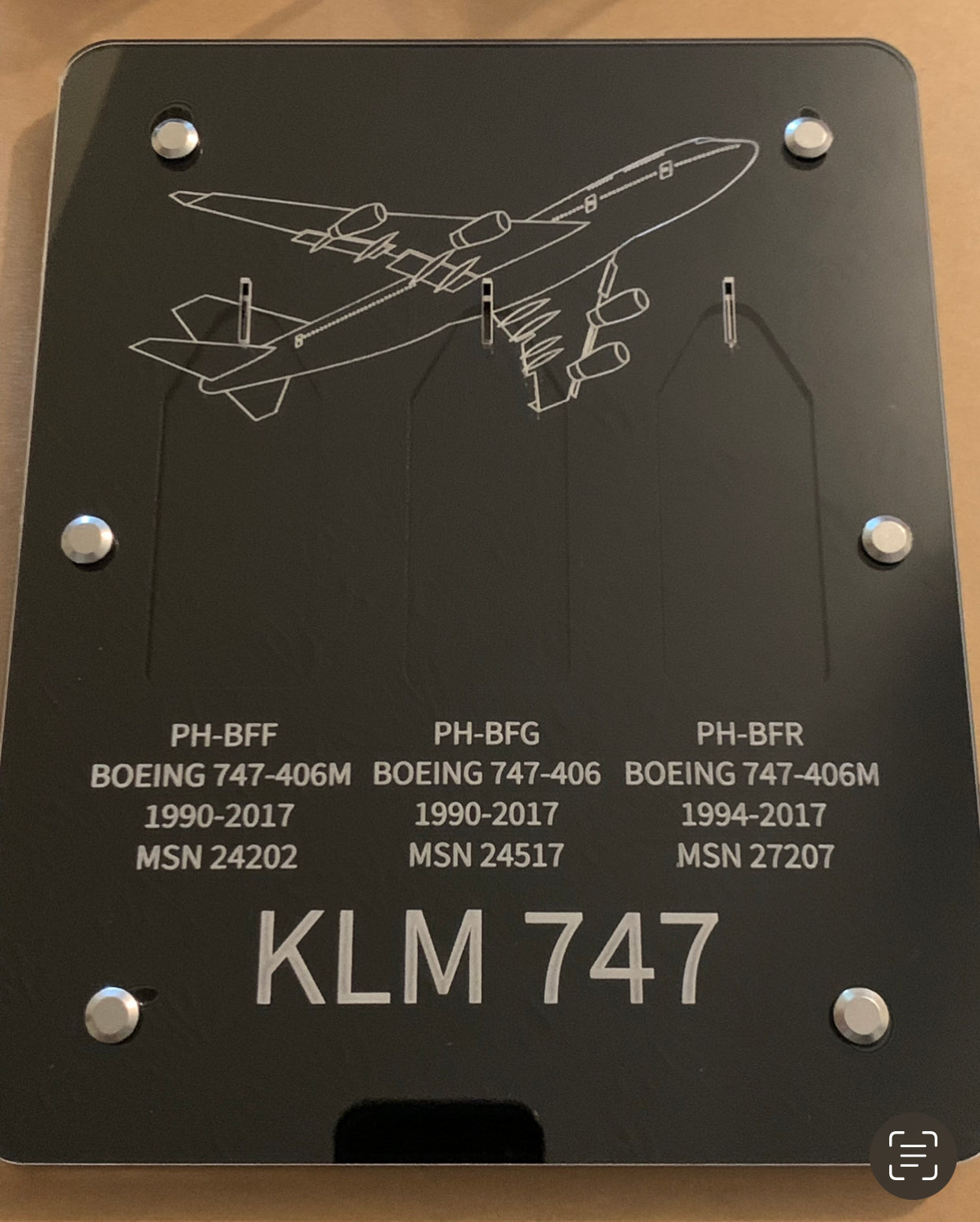 KLM 747 ATAG Display