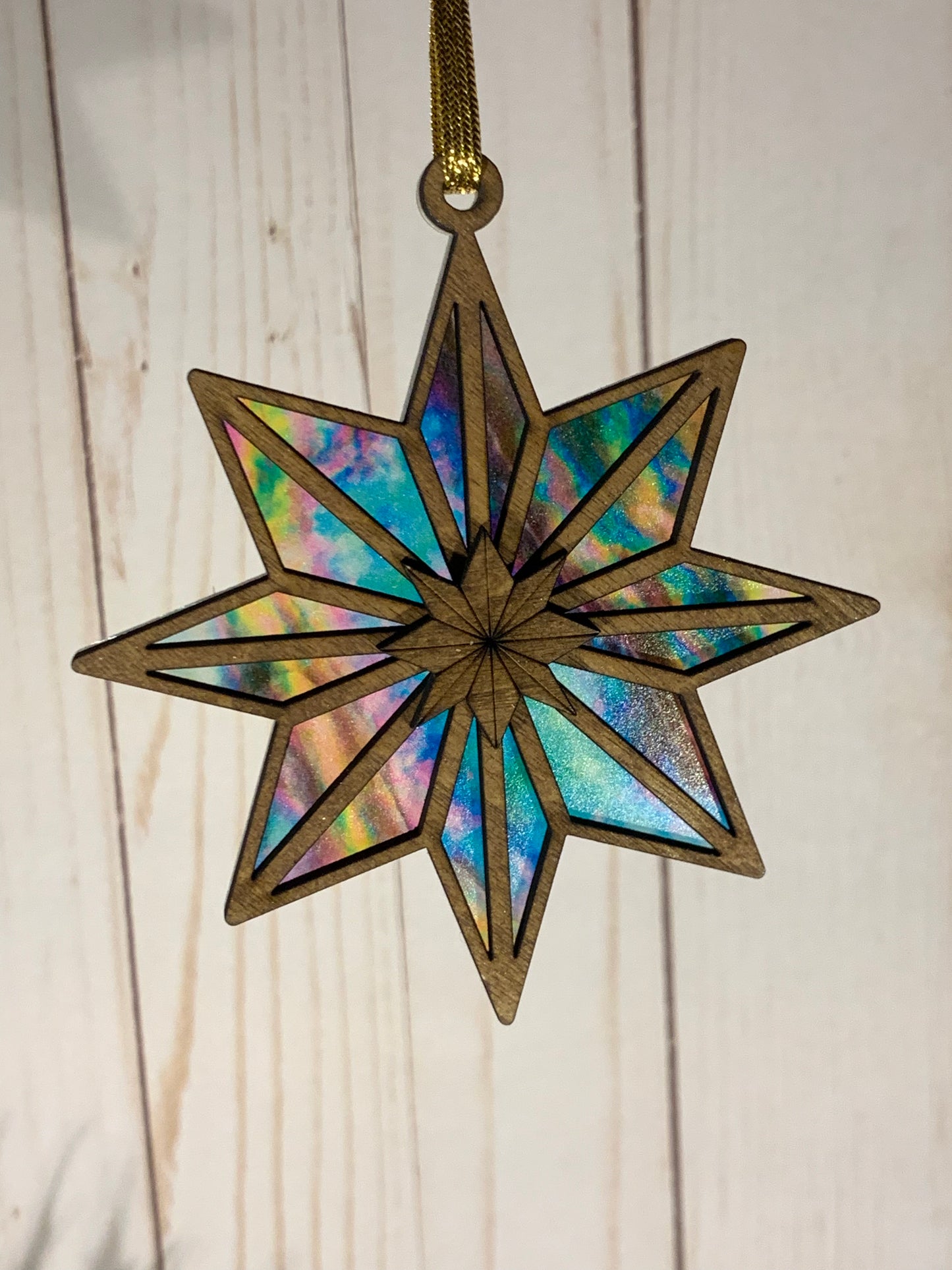 Acrylic and Wood Star Ornament